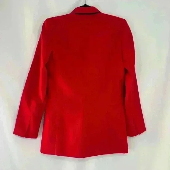 SANDRO Billy Double Breasted Swiss Dot Blazer in Red Size Xtra Small - Picture 4 of 12